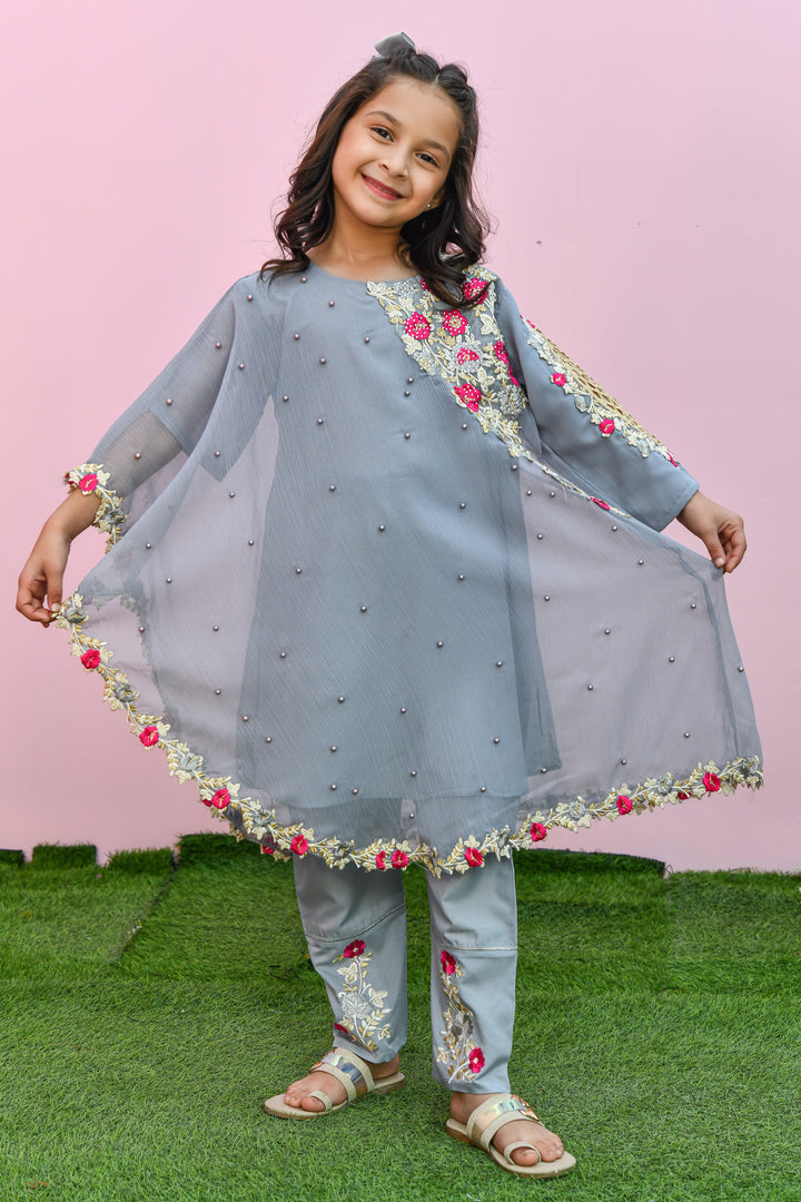 Pearl Cape Dress - Grey - Modest Clothing
