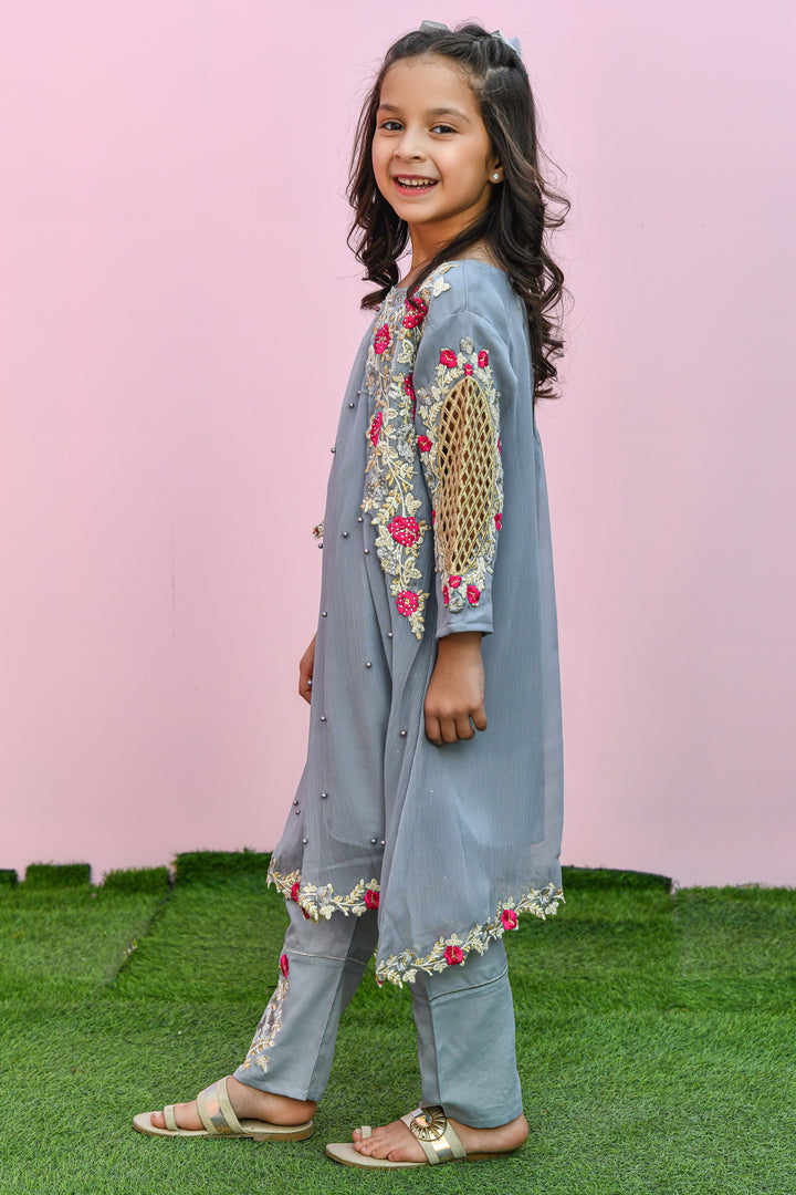 Pearl Cape Dress - Grey - Modest Clothing
