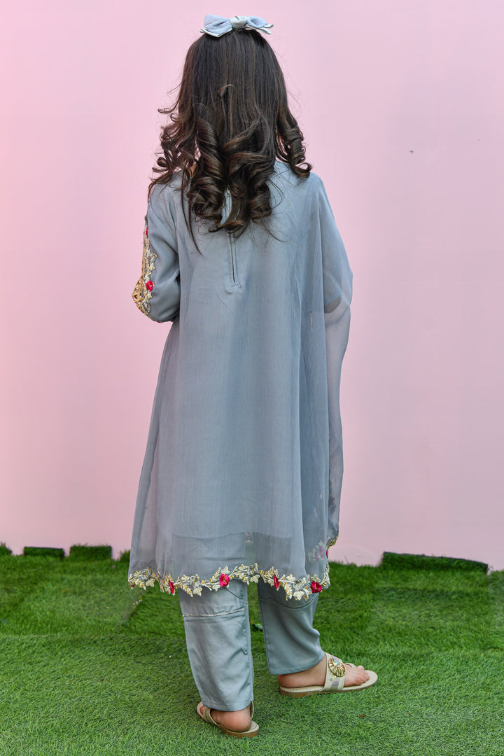 Pearl Cape Dress - Grey - Modest Clothing