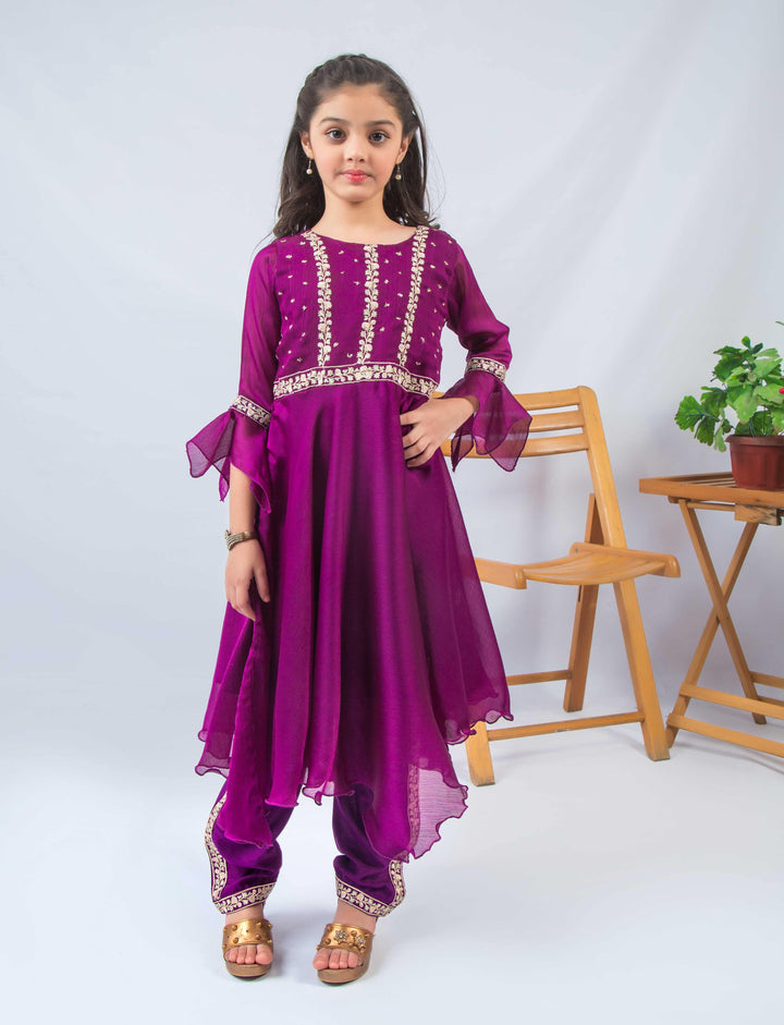 Purple Adorn (purple chiffon dress) - Modest Clothing