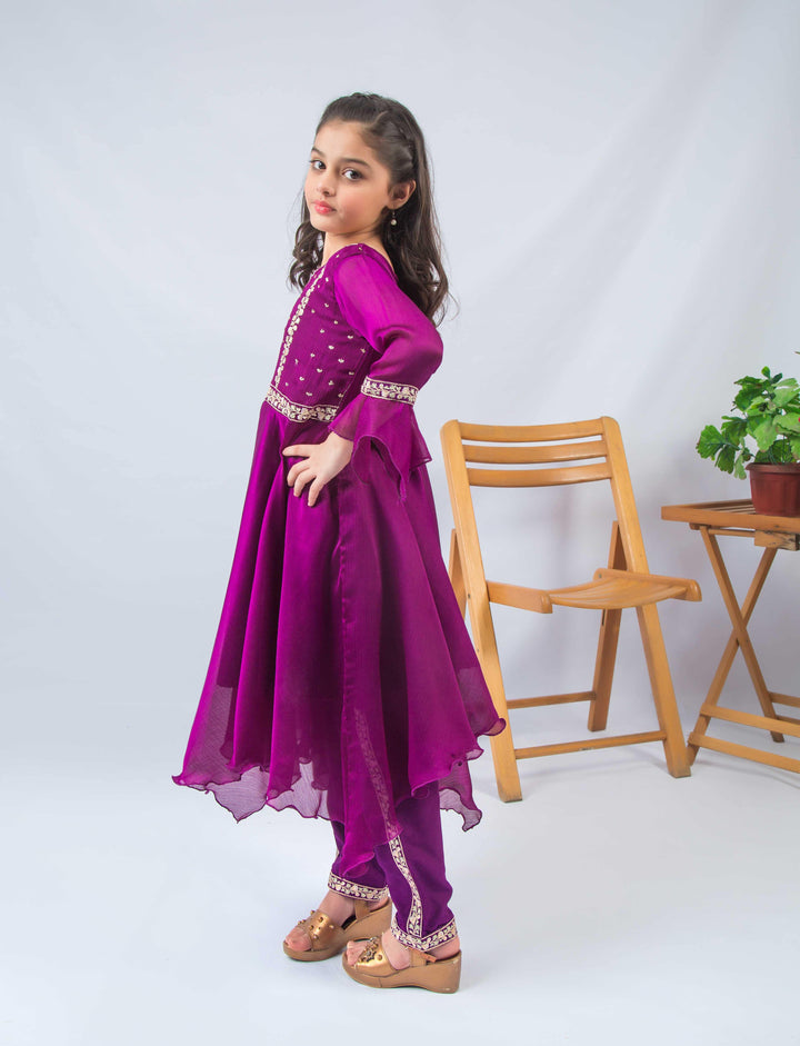 Purple Adorn (purple chiffon dress) - Modest Clothing