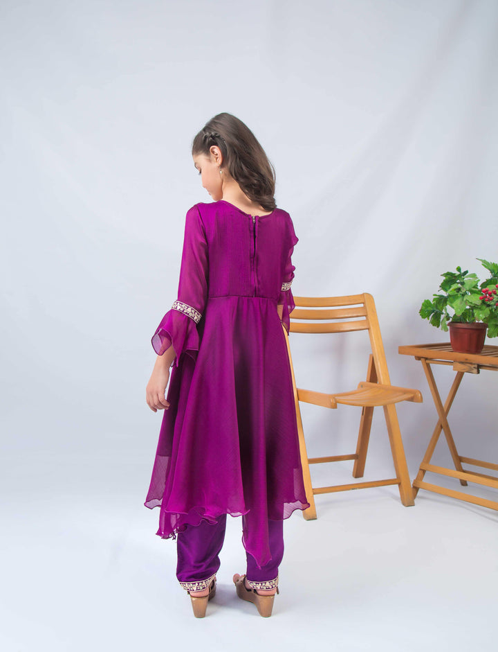 Purple Adorn (purple chiffon dress) - Modest Clothing