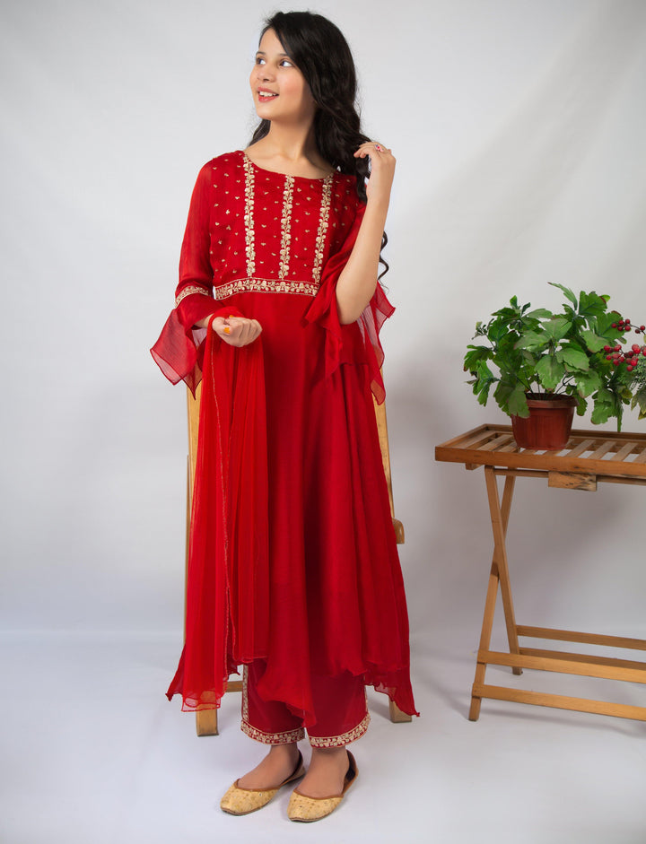 Red Illusion (red chiffon) - Modest Clothing