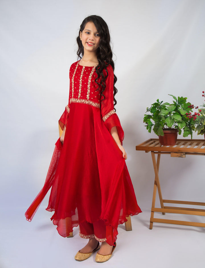 Red Illusion (red chiffon) - Modest Clothing