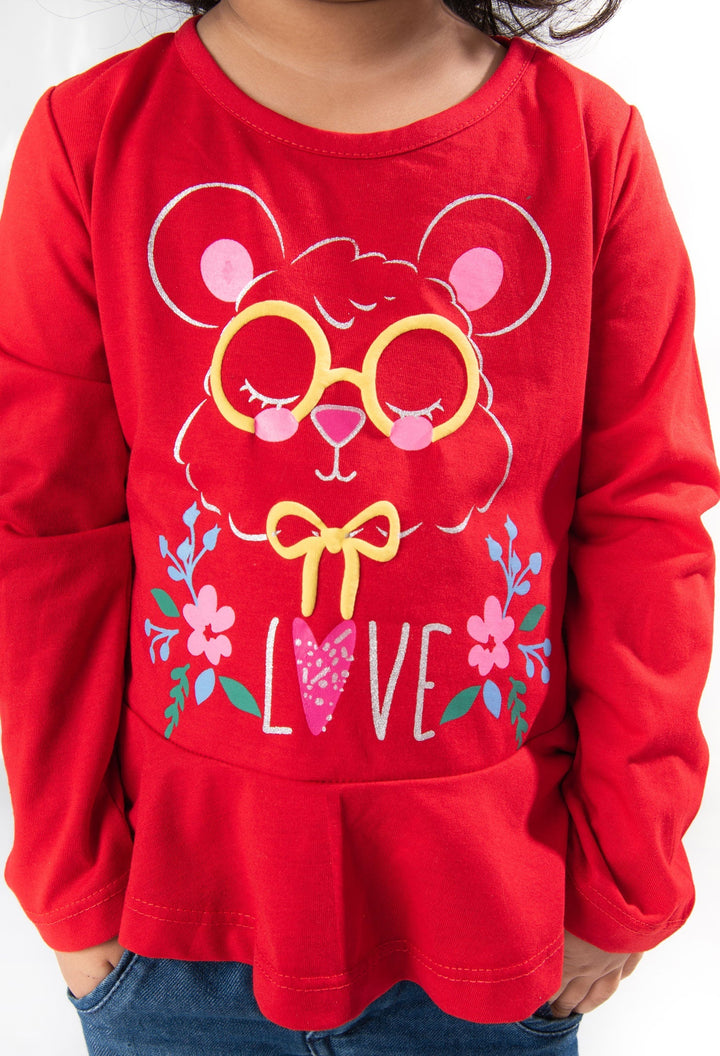 Red Love Girls T-Shirt - Modest Clothing