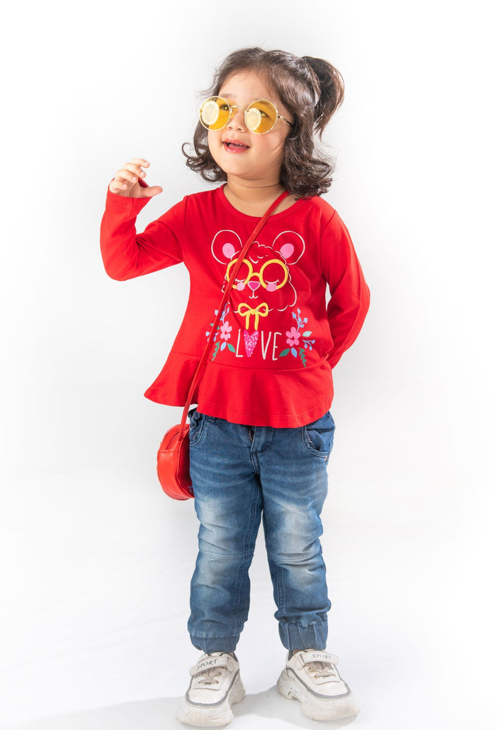 Red Love Girls T-Shirt - Modest Clothing