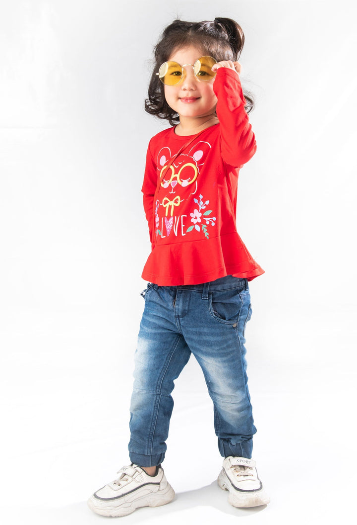 Red Love Girls T-Shirt - Modest Clothing