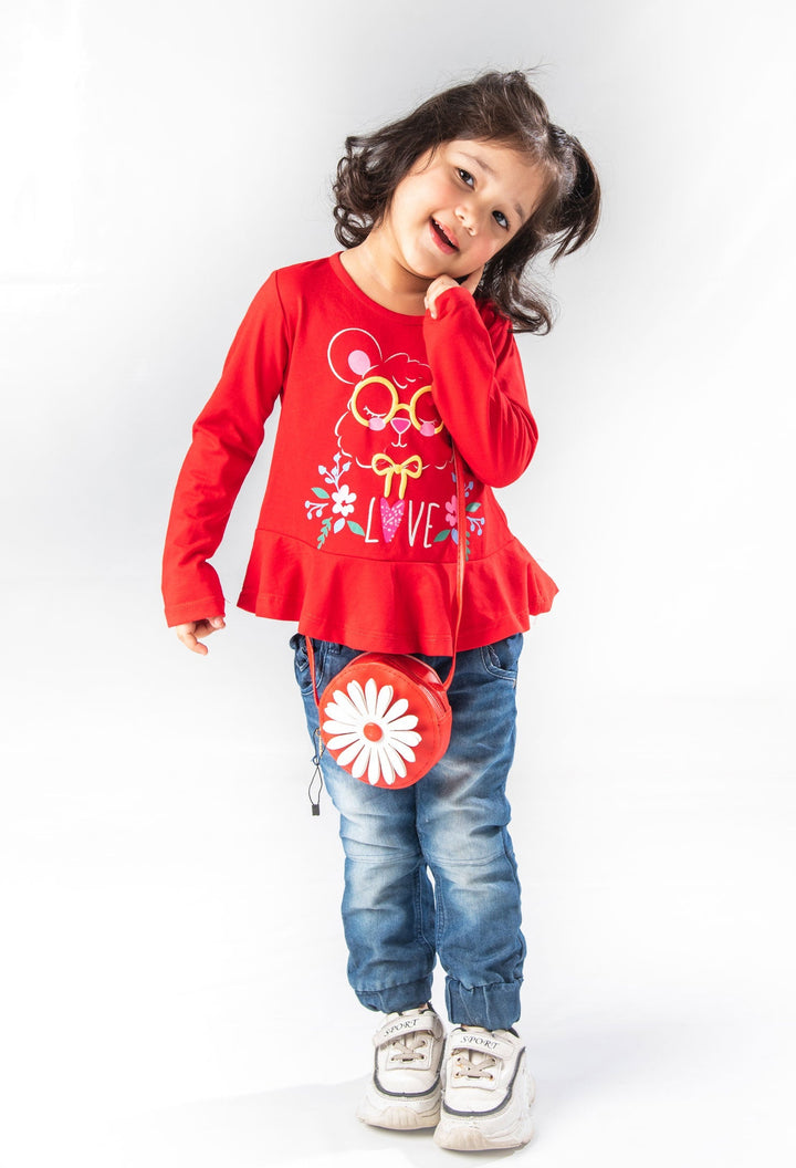 Red Love Girls T-Shirt - Modest Clothing
