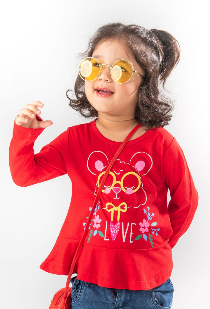 Red Love Girls T-Shirt - Modest Clothing
