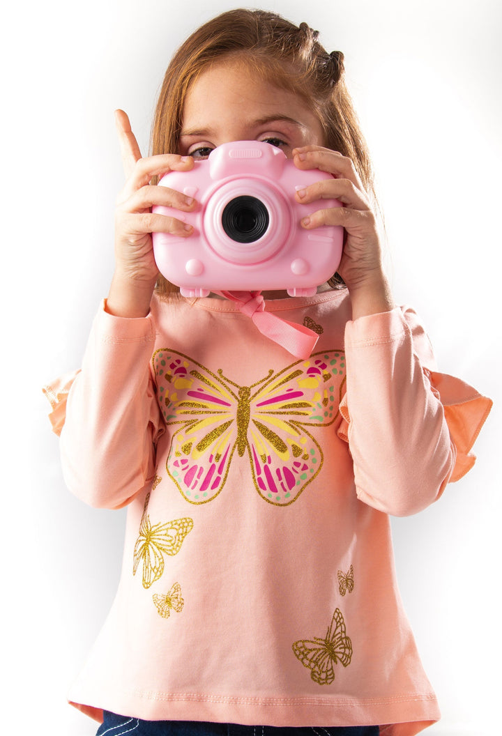 Peach Butterfly Girls T-Shirt - Modest Clothing
