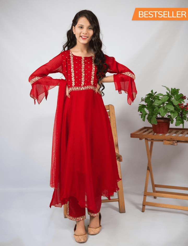 Red Illusion (red chiffon) - Modest Clothing